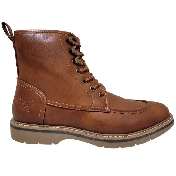 XRAY Men Kevin Lace Up Combat Ankle Boots Size US 9M Cognac Brown Faux Leather main image 2